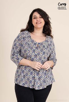 Immagine di CURVY GIRL V NECK PRINTED SHIRT